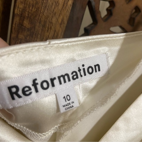 NEW NWT Reformation Ronda silk dress ivory - Picture 5 of 6